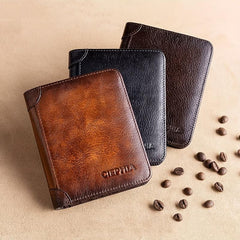 Men's Leather Wallet Anti-theft Card Holders Money Clip Coin Purse