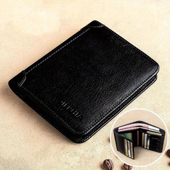 Men's Leather Wallet Anti-theft Card Holders Money Clip Coin Purse