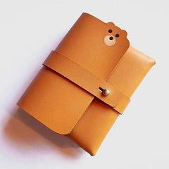 Bear Shape Cowhide Couple Wallet Document Bag Full Leather Wallet Card Bag