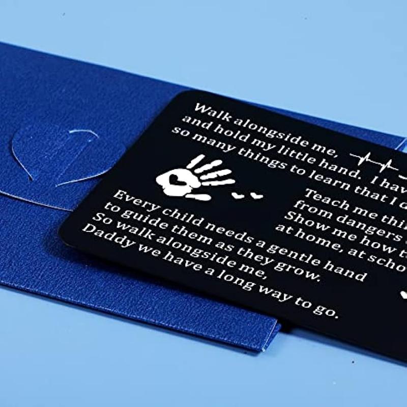 Engraved Wallet Insert Card Daddy Baby Announcement Pregnancy Keepsake