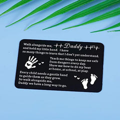 Engraved Wallet Insert Card Daddy Baby Announcement Pregnancy Keepsake