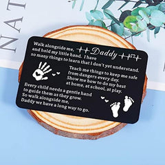 Engraved Wallet Insert Card Daddy Baby Announcement Pregnancy Keepsake