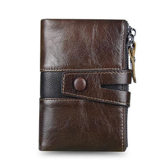 Vintage Men Wallet Zipper Card Holder Coin Purse
