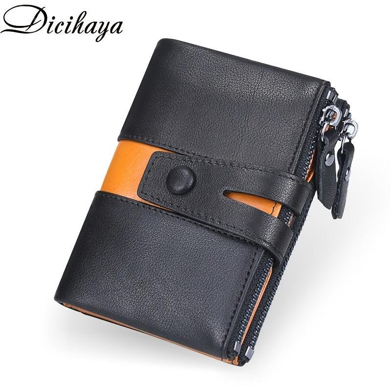 Vintage Men Wallet Zipper Card Holder Coin Purse