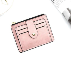 Men's Small Leather Wallet Credit ID Card Holder Zipper Coin Purse