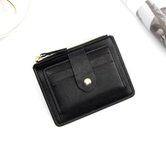 Men's Small Leather Wallet Credit ID Card Holder Zipper Coin Purse
