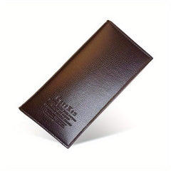 Men's Long Wallet Genuine Leather Card Holder Money Clip