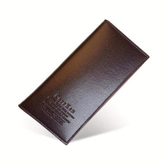 Men's Long Wallet Genuine Leather Card Holder Money Clip