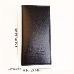 Men's Long Wallet Genuine Leather Card Holder Money Clip