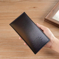 Men's Long Wallet Genuine Leather Card Holder Money Clip