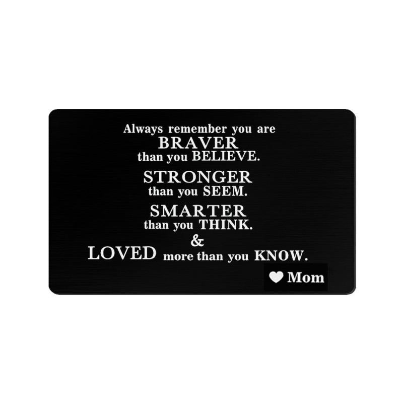 Encourages Discourse Wallet Insert Metal Card - Son Daughter Gift