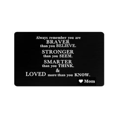 Encourages Discourse Wallet Insert Metal Card - Son Daughter Gift