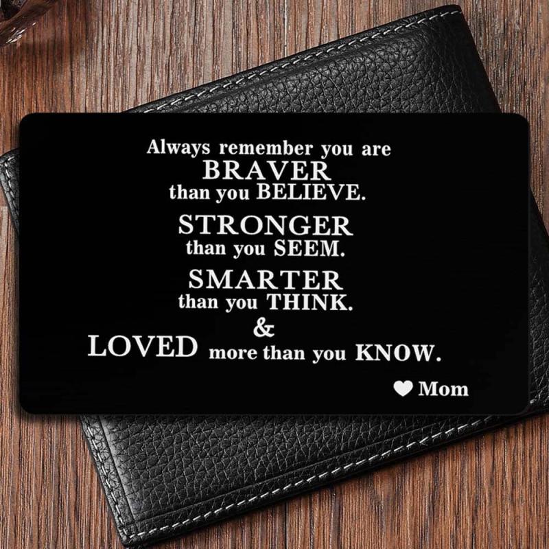 Encourages Discourse Wallet Insert Metal Card - Son Daughter Gift