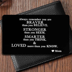 Encourages Discourse Wallet Insert Metal Card - Son Daughter Gift