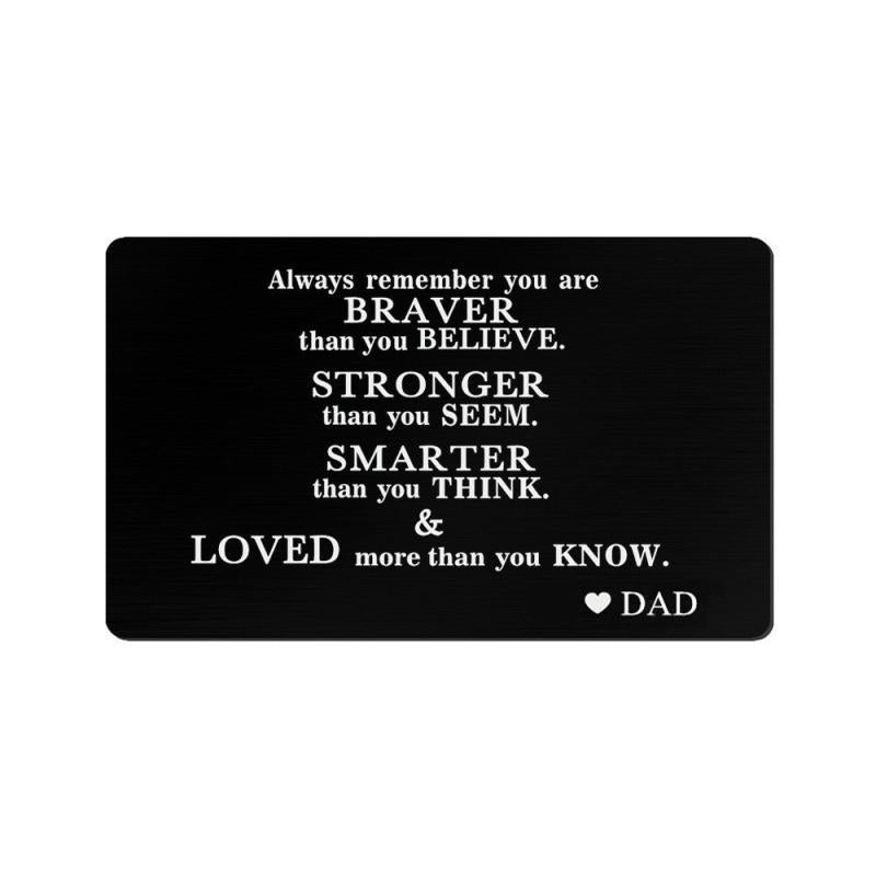 Encourages Discourse Wallet Insert Metal Card - Son Daughter Gift