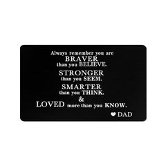 Encourages Discourse Wallet Insert Metal Card - Son Daughter Gift