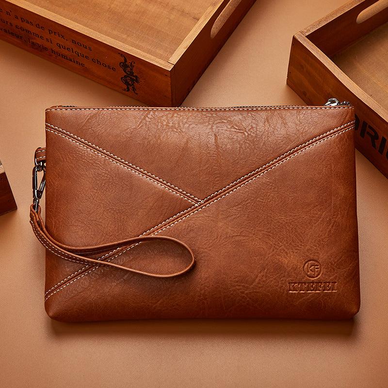 Men's Large Capacity Clutch Bag with Wristlet