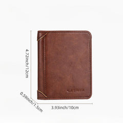 Men's Leather Short Wallet Money Clip Card Holder Purse