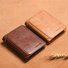 Men's Leather Short Wallet Money Clip Card Holder Purse