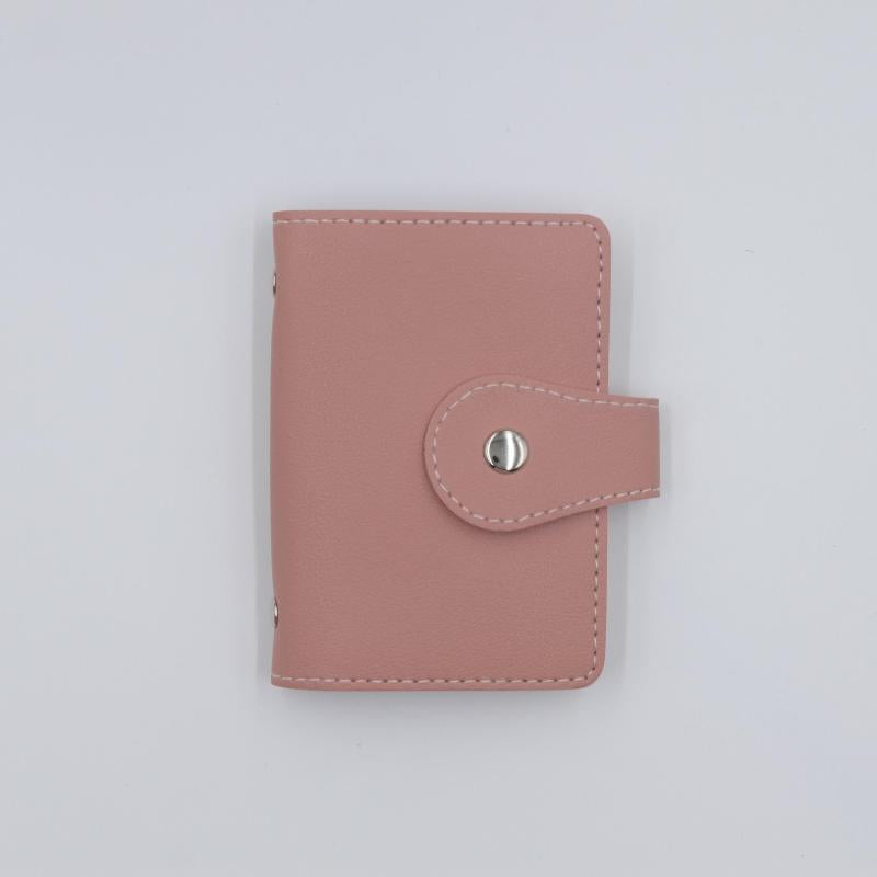 Anti theft Card Bag Leather Snap Button Card Holder Bank Card Credit Card Bag