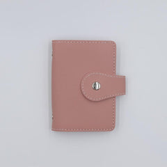Anti theft Card Bag Leather Snap Button Card Holder Bank Card Credit Card Bag
