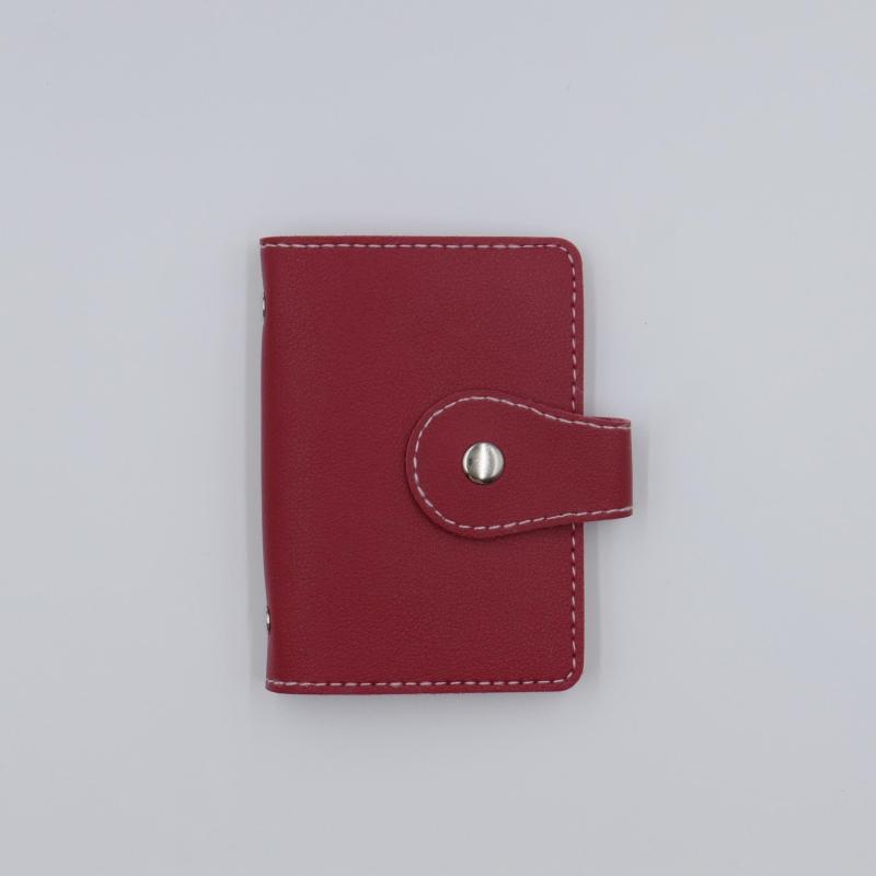 Anti theft Card Bag Leather Snap Button Card Holder Bank Card Credit Card Bag
