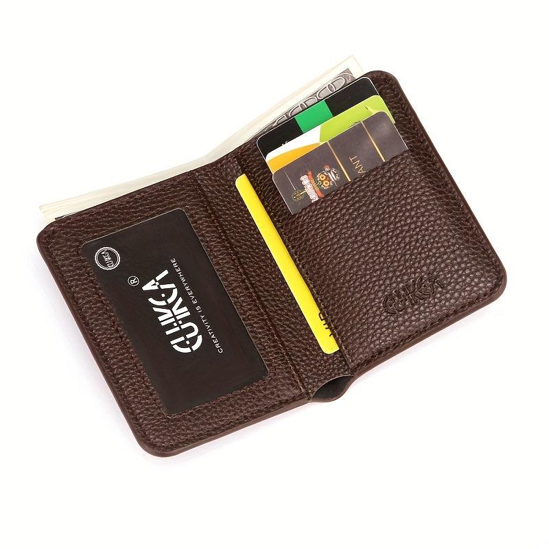 Men's Minimalist Slim Wallet Money Clip Card Holder
