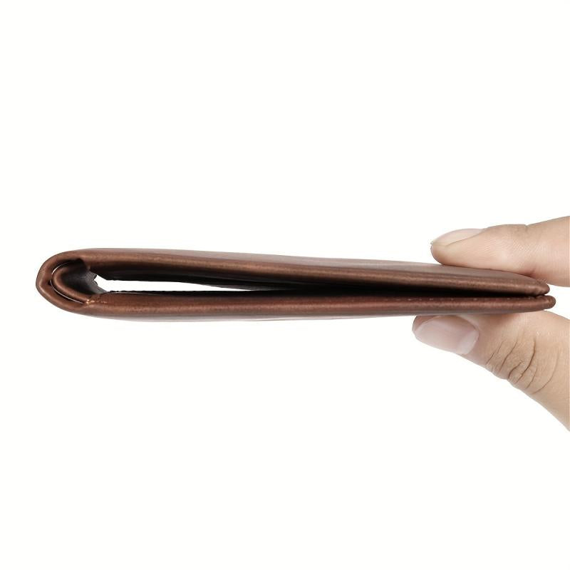 Men's Vintage Leather Short Wallet Card Holder Large Capacity Horizontal Wallet