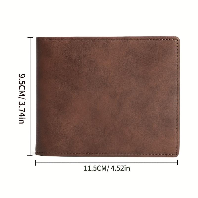 Men's Vintage Leather Short Wallet Card Holder Large Capacity Horizontal Wallet