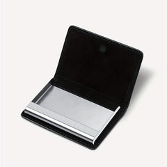 Men's Crocodile Pattern Leather Card Holder Aluminum Card Box