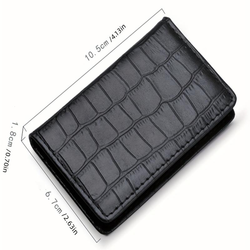 Men's Crocodile Pattern Leather Card Holder Aluminum Card Box