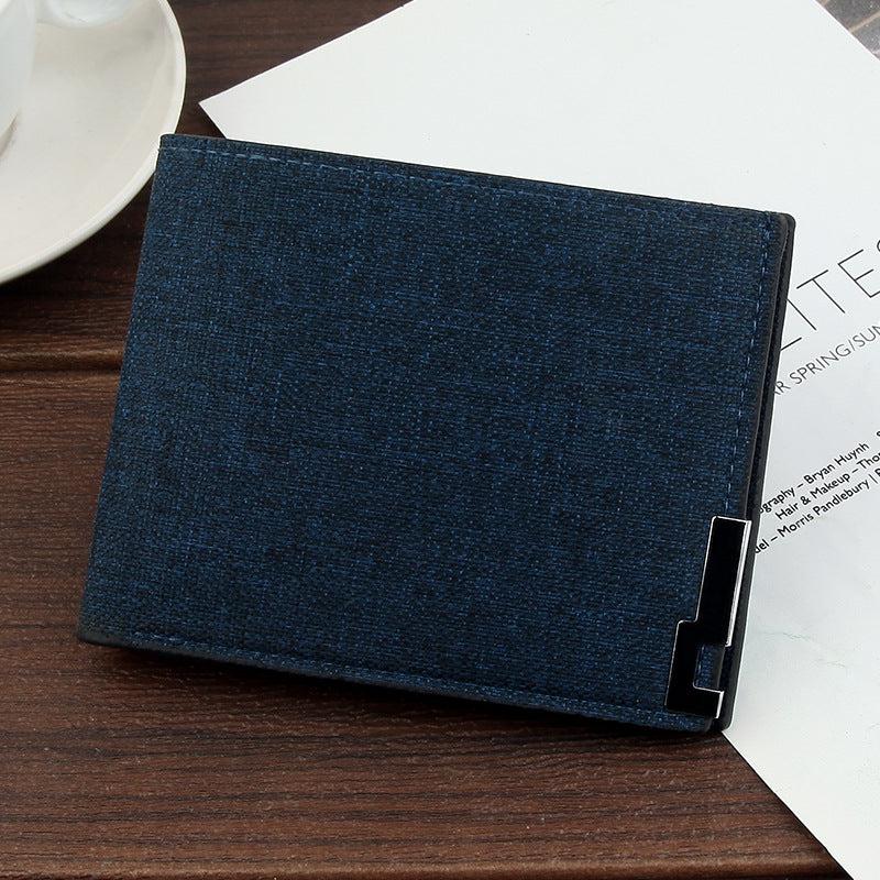 Men's Canvas Short Wallet Card Holder Coin Purse Gift