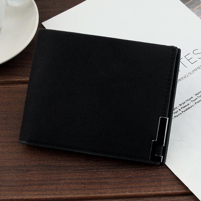 Men's Canvas Short Wallet Card Holder Coin Purse Gift