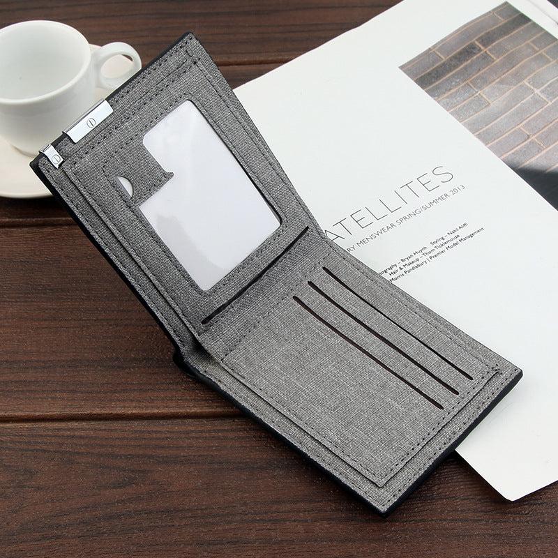 Men's Canvas Short Wallet Card Holder Coin Purse Gift