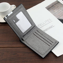 Men's Canvas Short Wallet Card Holder Coin Purse Gift