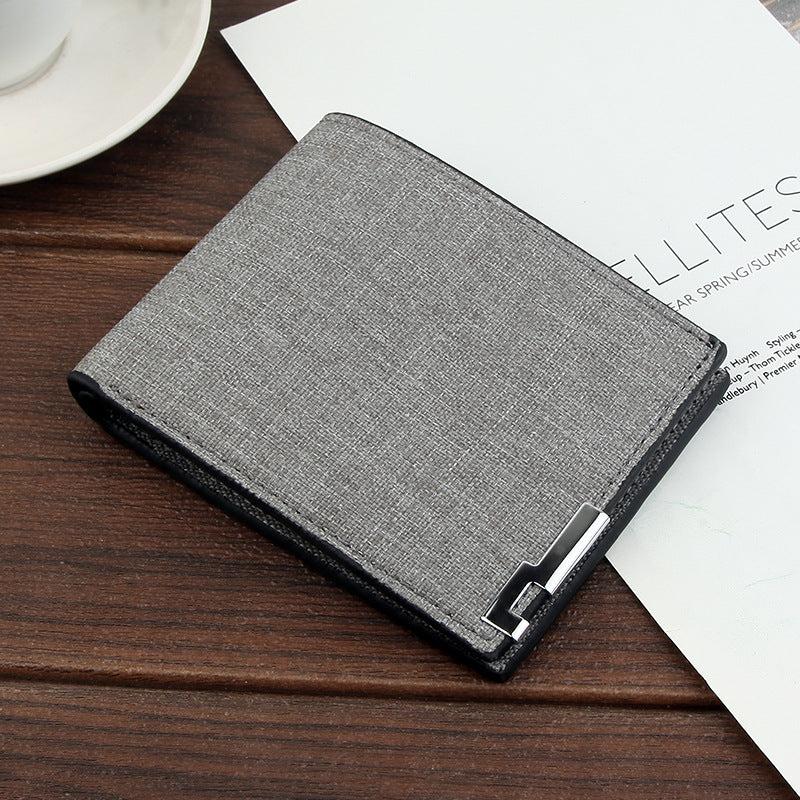 Men's Canvas Short Wallet Card Holder Coin Purse Gift