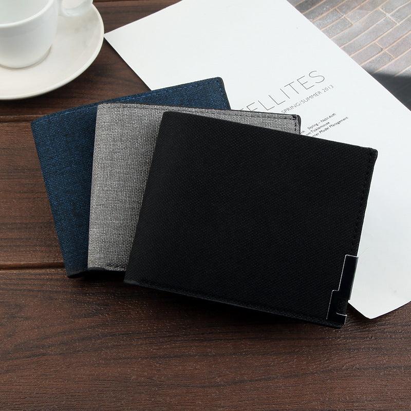 Men's Canvas Short Wallet Card Holder Coin Purse Gift