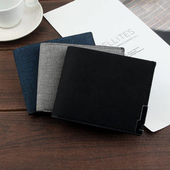 Men's Canvas Short Wallet Card Holder Coin Purse Gift
