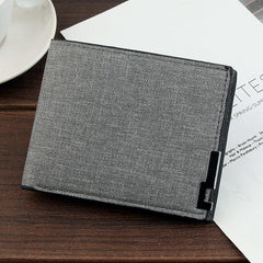 Men's Canvas Short Wallet Card Holder Coin Purse Gift