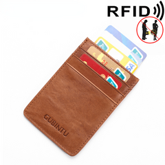Men's Leather RFID Blocking Card Holder Slim Purse