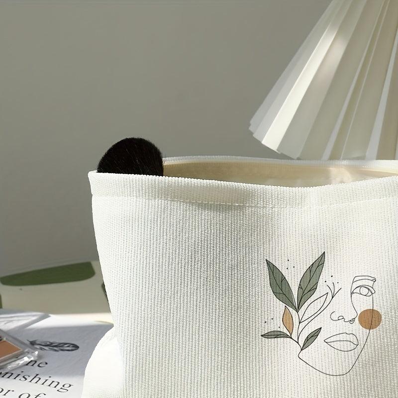 Abstract Face Line Makeup Brush Bag Portable Travel Accessories Storage Pouch