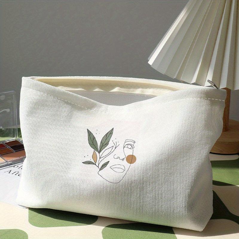Abstract Face Line Makeup Brush Bag Portable Travel Accessories Storage Pouch