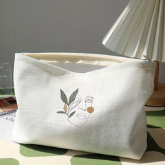 Abstract Face Line Makeup Brush Bag Portable Travel Accessories Storage Pouch