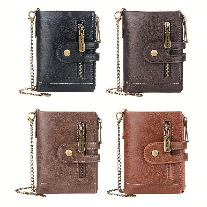Men's Short Wallet Zipper Coin Purse Card Holder Money Clip