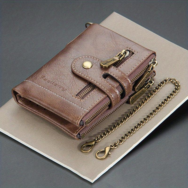 Men's Short Wallet Zipper Coin Purse Card Holder Money Clip