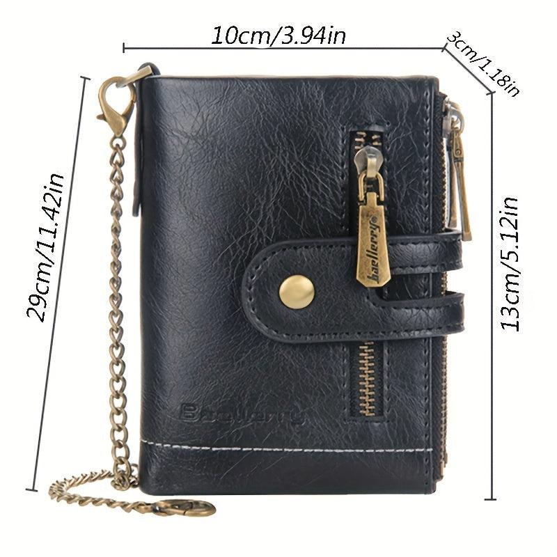 Men's Short Wallet Zipper Coin Purse Card Holder Money Clip