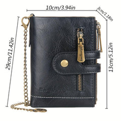 Men's Short Wallet Zipper Coin Purse Card Holder Money Clip