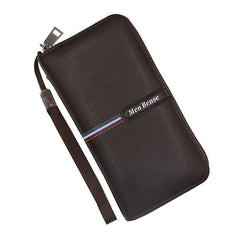 PU Leather Zipper Handbag Business Handbag Card Slots Wallet