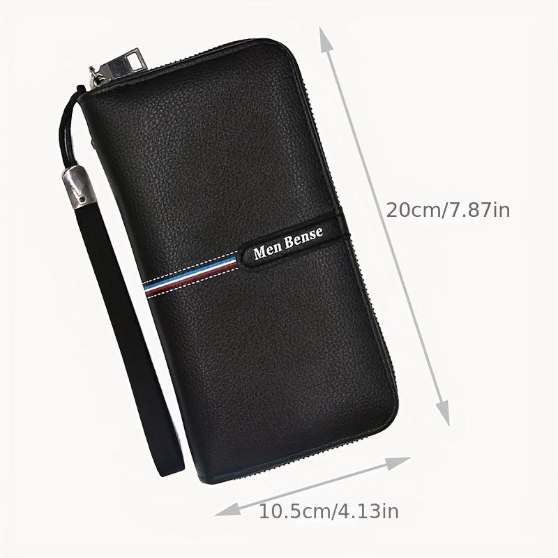 PU Leather Zipper Handbag Business Handbag Card Slots Wallet