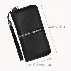 PU Leather Zipper Handbag Business Handbag Card Slots Wallet